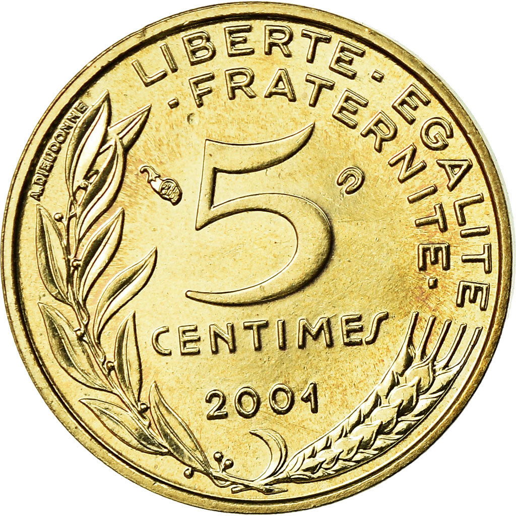 Monnaie, France, Marianne, 5 Centimes, 2001, Paris, FDC, Aluminum-Bronze