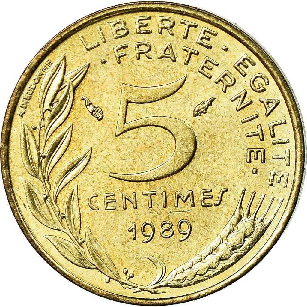 Coin, France, Marianne, 5 Centimes, 1989, Paris, MS(64), Aluminum-Bronze