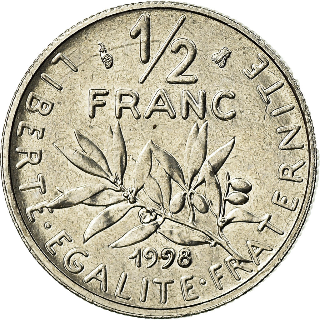 Coin, France, Semeuse, 1/2 Franc, 1998, Paris, MS(65-70), Nickel, KM:931.1