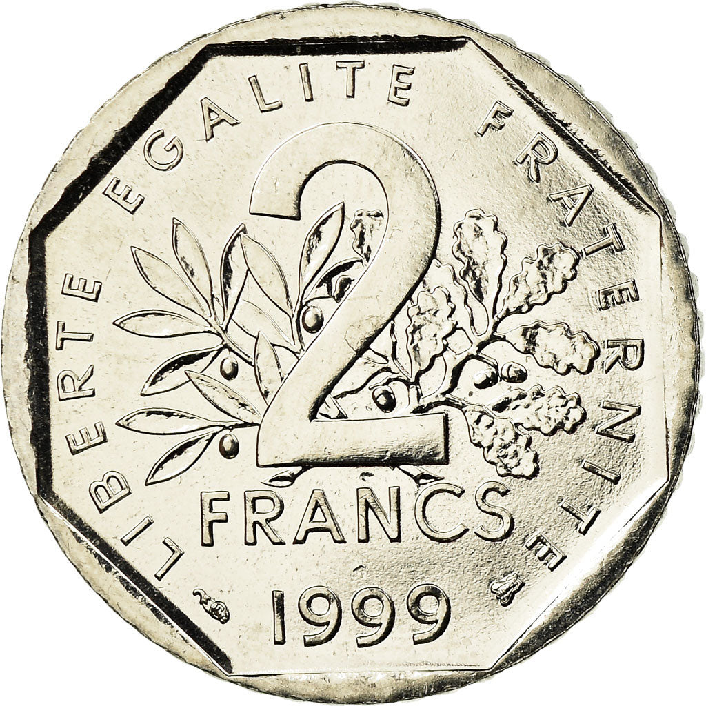Coin, France, Semeuse, 2 Francs, 1999, Paris, MS(64), Nickel, KM:942.1