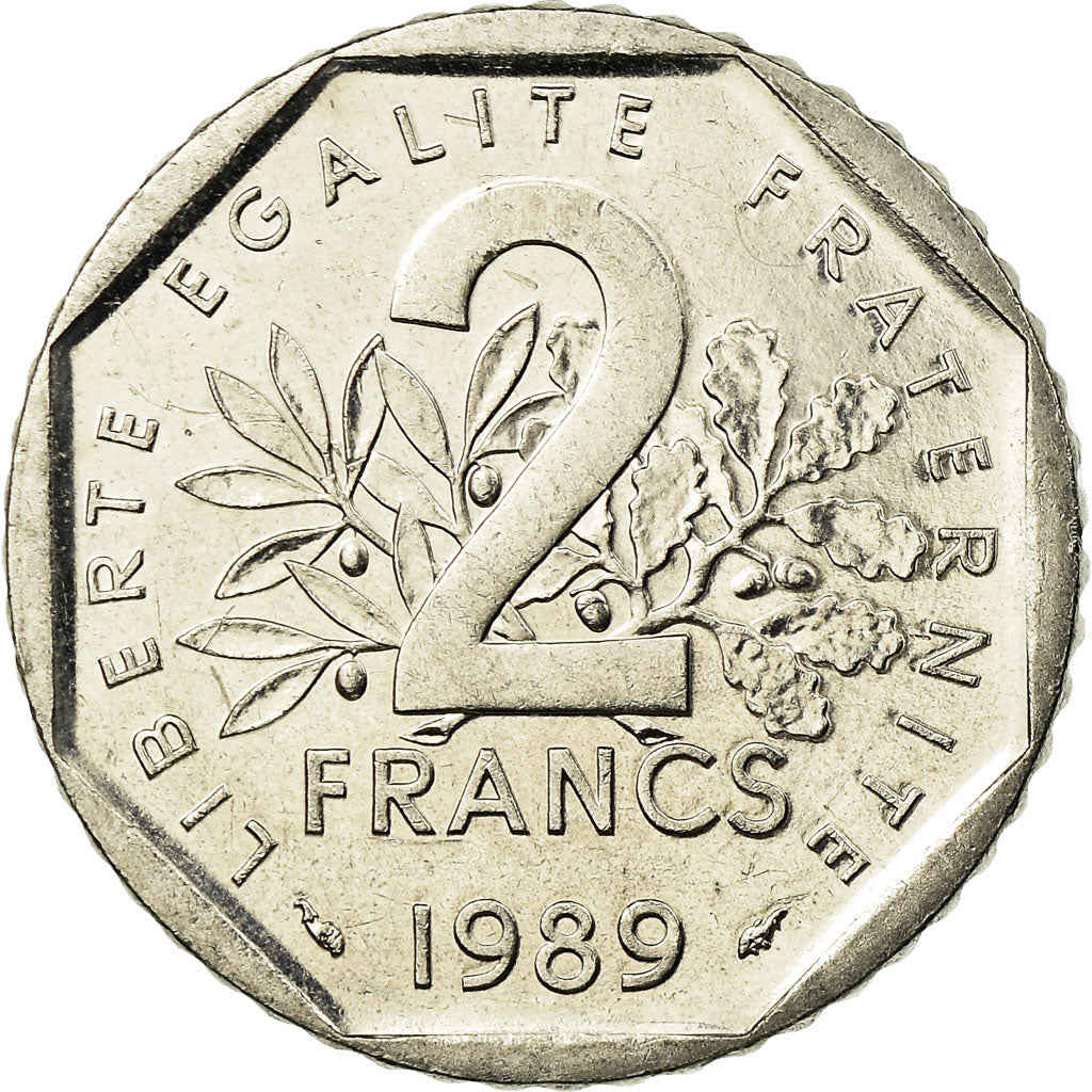 Münze, Frankreich, Semeuse, 2 Francs, 1989, Paris, UNZ, Nickel, KM:942.1