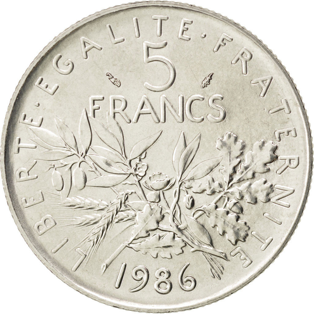 Coin, France, Semeuse, 5 Francs, 1986, MS(64), Nickel Clad Copper-Nickel