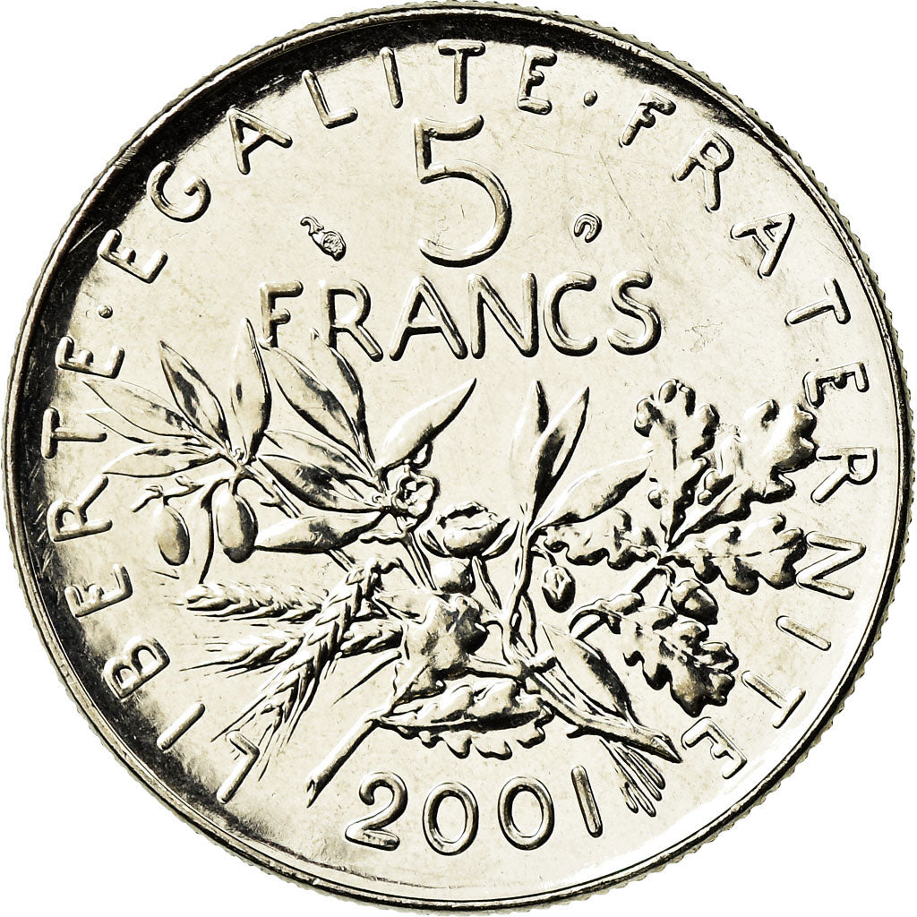 Coin, France, Semeuse, 5 Francs, 2001, Paris, MS(65-70), Nickel Clad