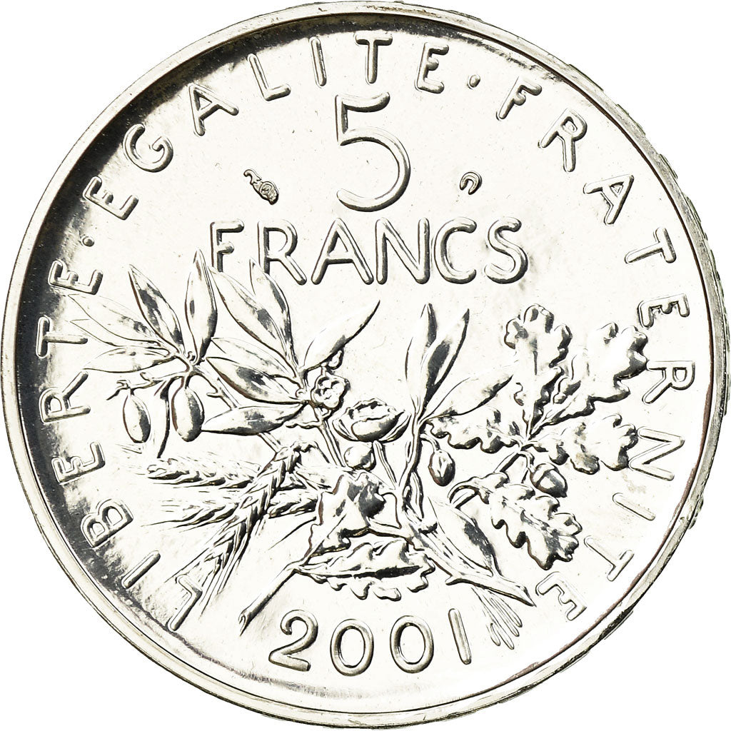 Monnaie, France, Semeuse, 5 Francs, 2001, Paris, BU, FDC, Argent, Gadoury:771
