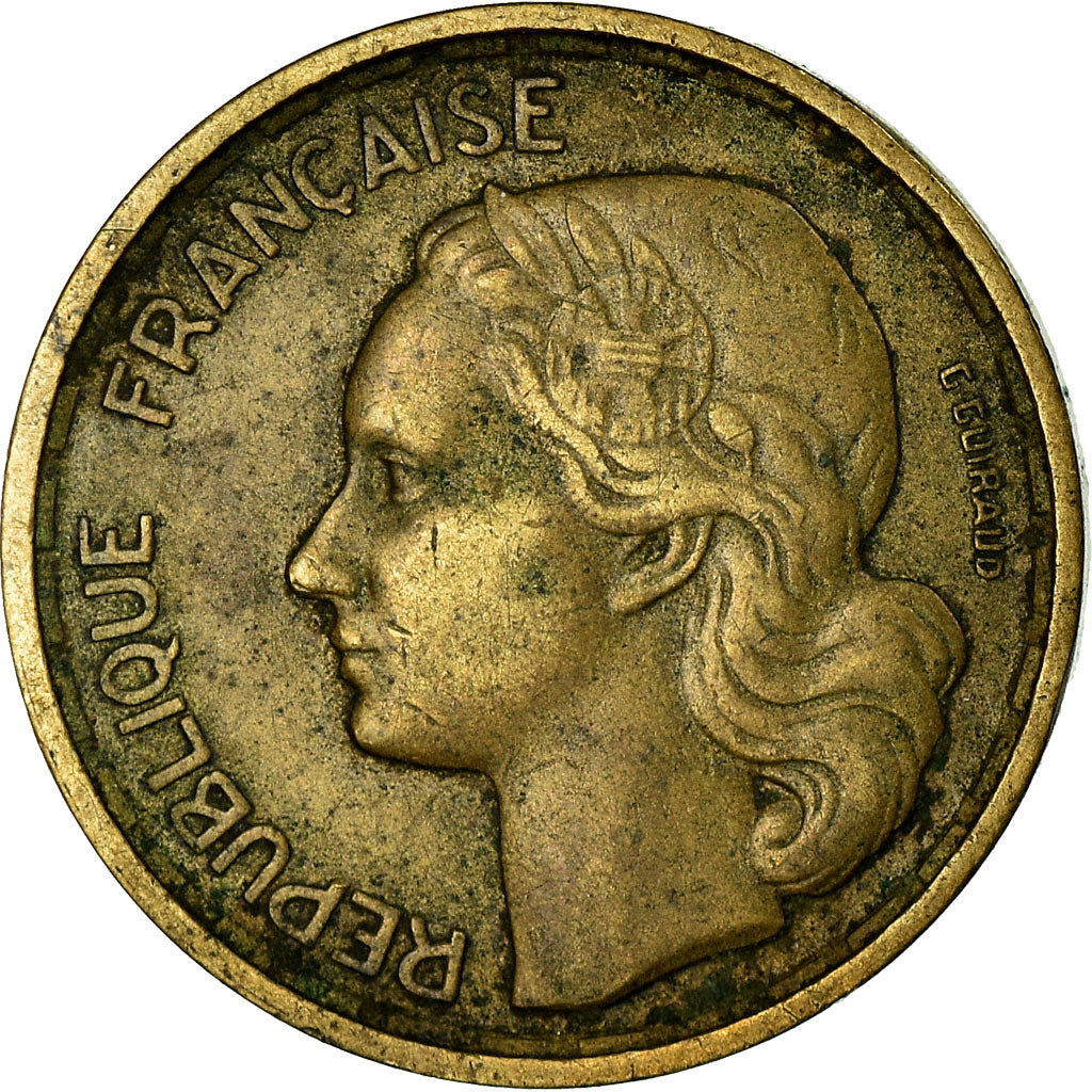 Munten, Frankrijk, Guiraud, 10 Francs, 1954, Paris, ZF, Aluminum-Bronze
