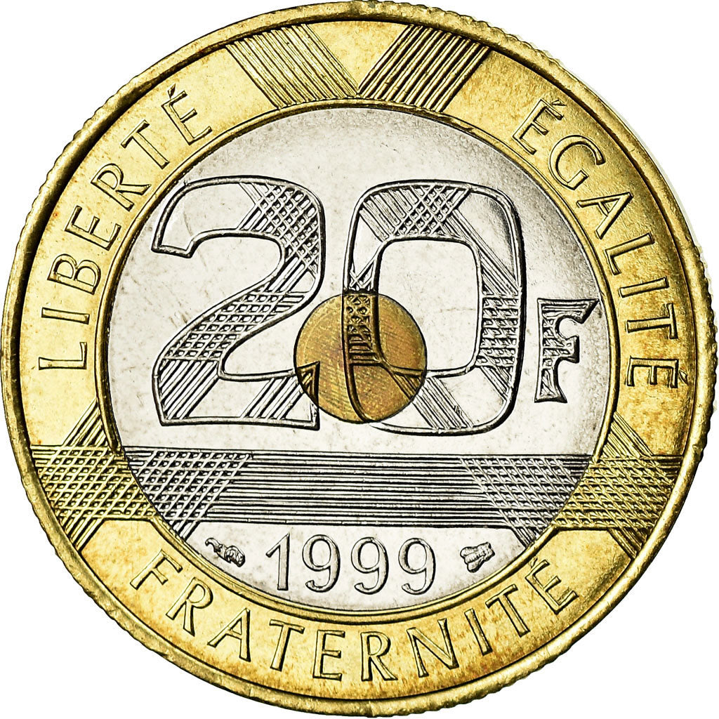 Monnaie, France, Mont Saint Michel, 20 Francs, 1999, Paris, SPL+, Tri-Metallic