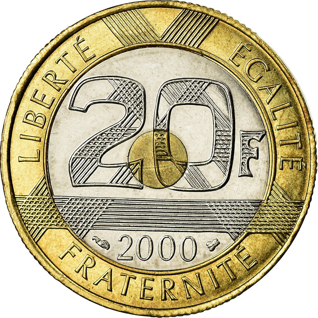Monnaie, France, Mont Saint Michel, 20 Francs, 2000, Pessac, SPL+, Tri-Metallic