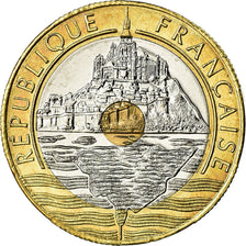 Coin, France, Mont Saint Michel, 20 Francs, 2001, Paris, MS(64), Tri-Metallic