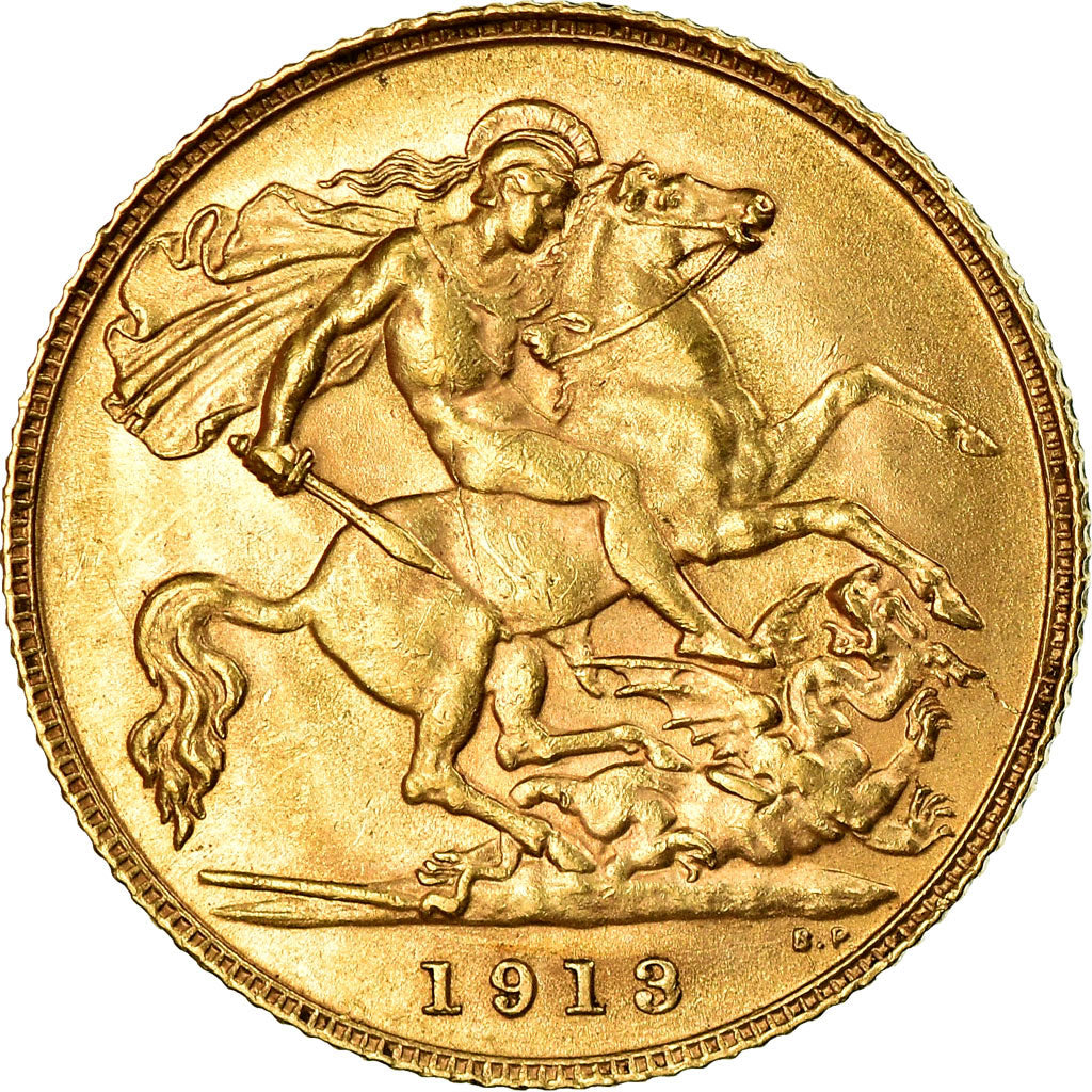 Monnaie, Grande-Bretagne, George V, 1/2 Sovereign, 1913, SUP+, Or, KM:819