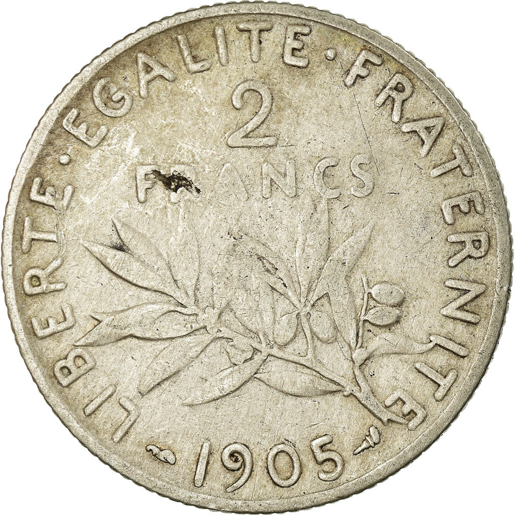 Coin, France, Semeuse, 2 Francs, 1905, Paris, VF(20-25), Silver, KM:845.1