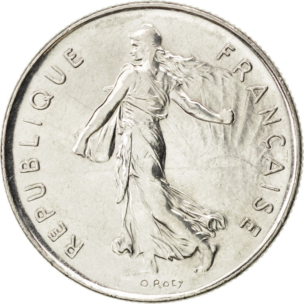FRANCE, Semeuse, 5 Francs, 1990, Paris, KM #926a.1, MS(64), Nickel Clad...