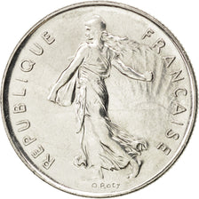 FRANCE, Semeuse, 5 Francs, 1990, Paris, KM #926a.1, MS(64), Nickel Clad...