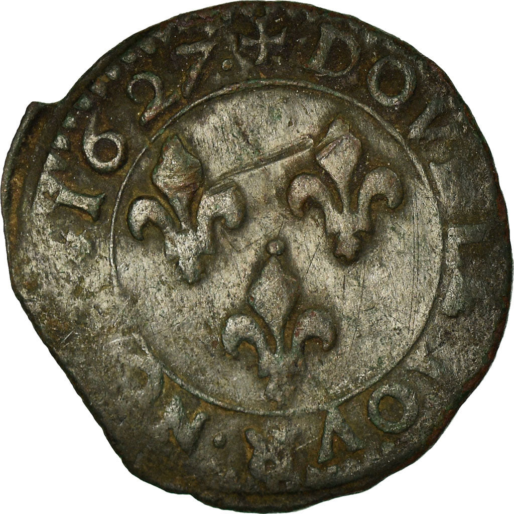 Münze, Frankreich, Louis XIII, Double tournois, buste juvénile, Double