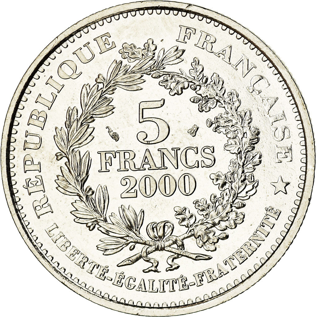 Coin, France, Franc à cheval, 5 Francs, 2000, Paris, MS(64), Copper-Nickel