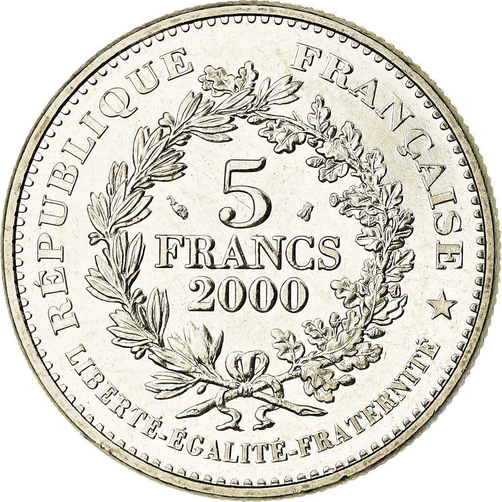 Coin, France, Franc d'Henri III, 5 Francs, 2000, Paris, MS(64), Copper-Nickel