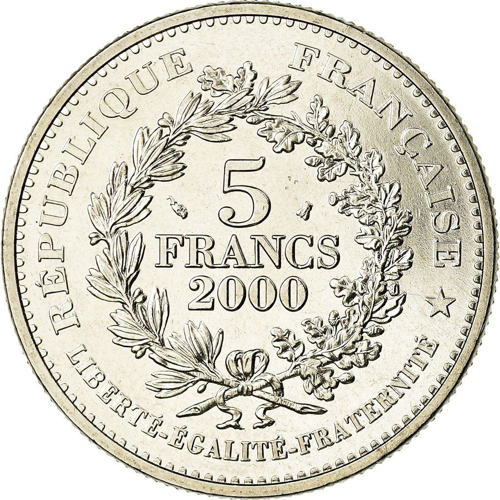 Coin, France, Statère des Parisii, 5 Francs, 2000, Paris, MS(64), Copper-Nickel