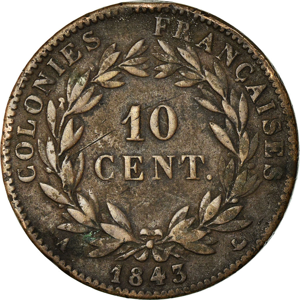 Münze, Französische Kolonien, Louis - Philippe, 10 Centimes, 1843, Paris, S+