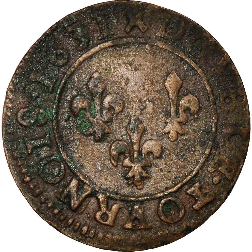 Münze, Frankreich, Louis XIII, Double tournois, buste laurée et drapé, Double
