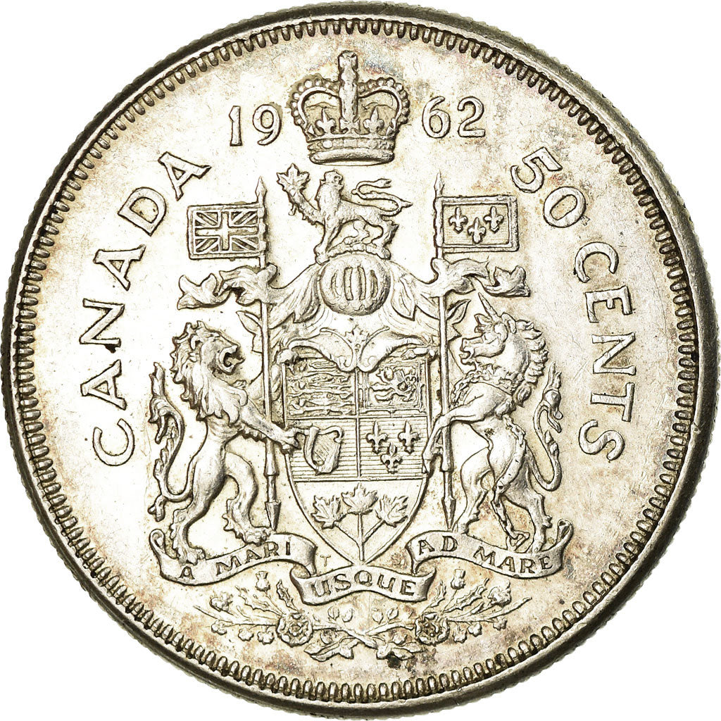 Coin, Canada, Elizabeth II, 50 Cents, 1962, Royal Canadian Mint, Ottawa