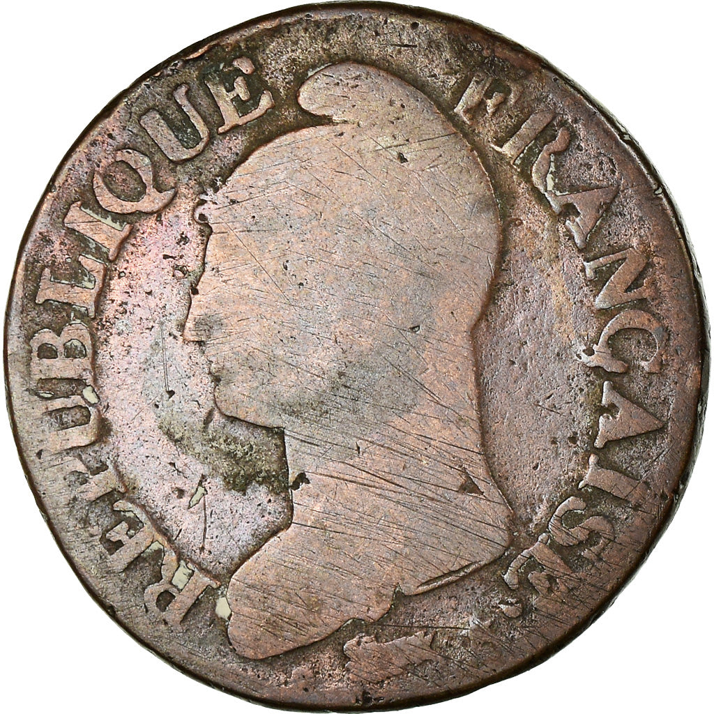 Coin, France, Dupré, 5 Centimes, AN 7, Paris, VF(20-25), Bronze, KM:640.1