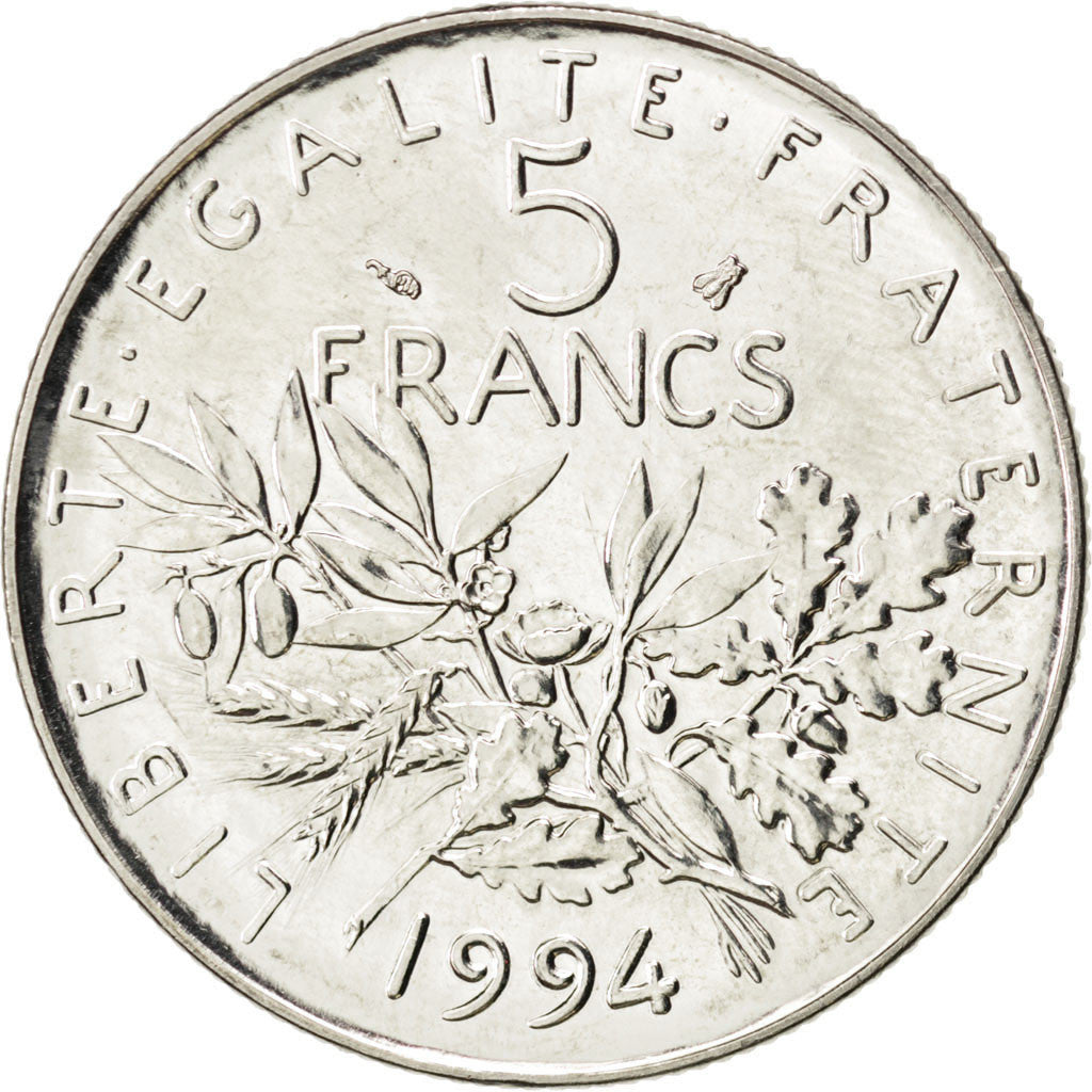 Coin, France, Semeuse, 5 Francs, 1994, MS(64), Nickel Clad Copper-Nickel