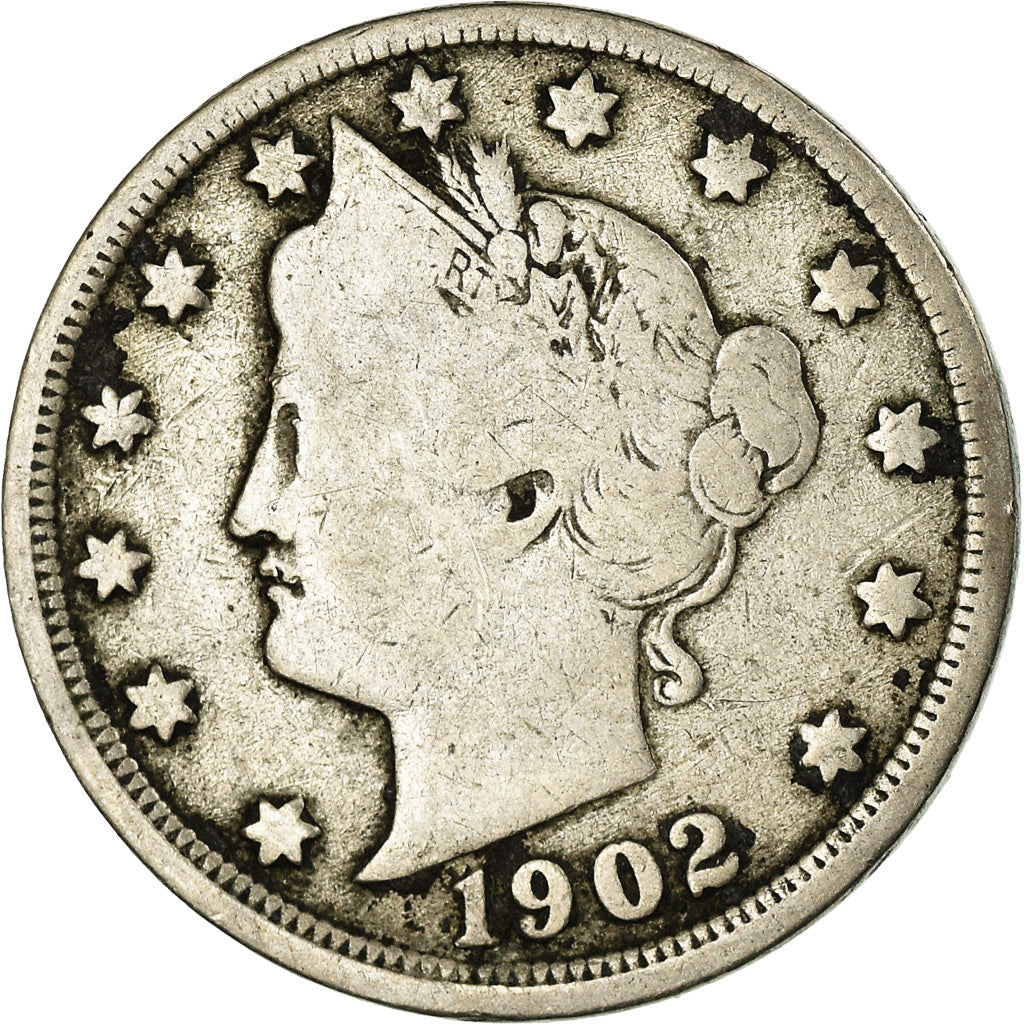 Moeda, Estados Unidos da América, Liberty Nickel, 5 Cents, 1902, U.S. Mint
