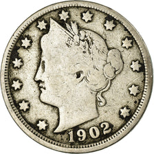 Moeda, Estados Unidos da América, Liberty Nickel, 5 Cents, 1902, U.S. Mint