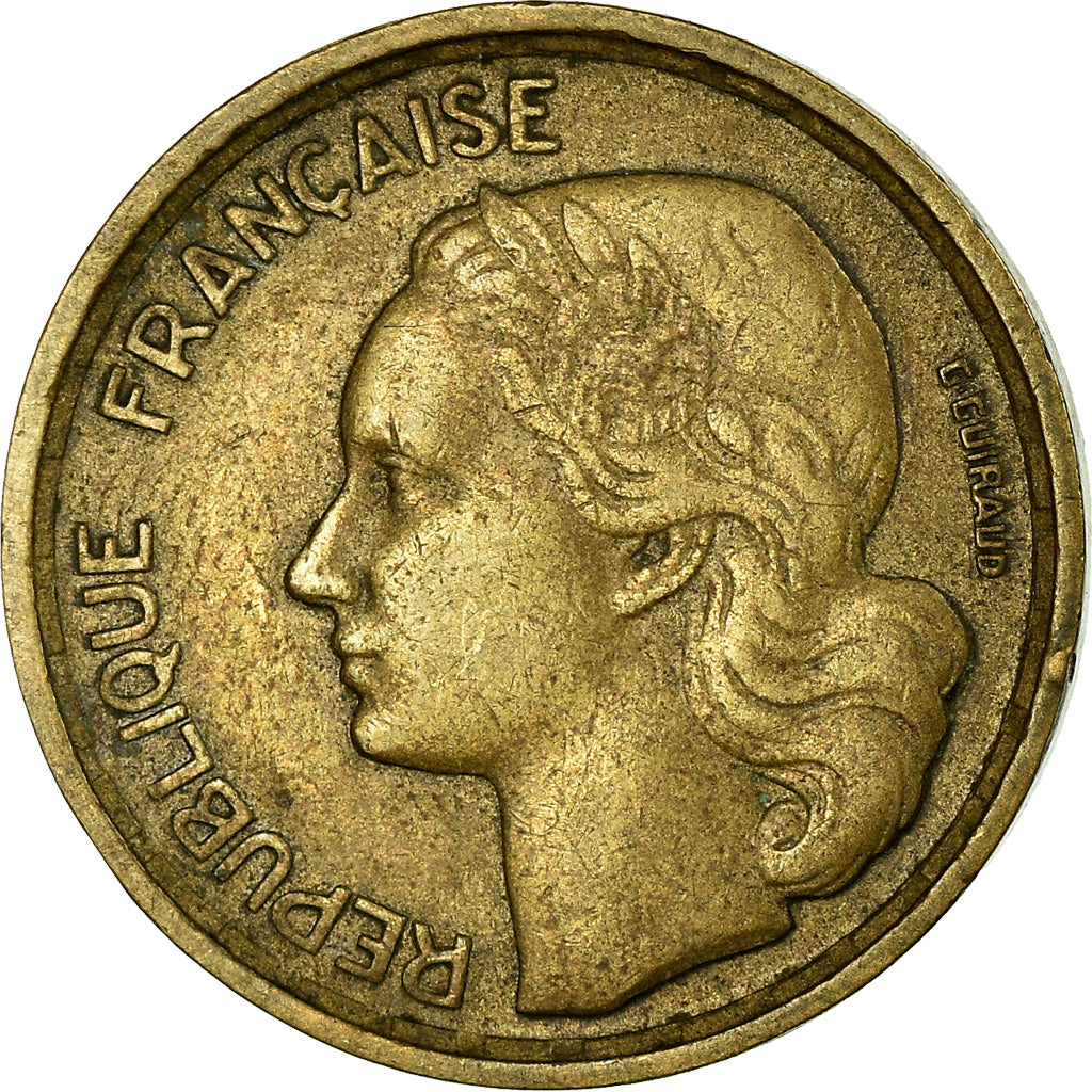 Coin, France, Guiraud, 10 Francs, 1954, Paris, EF(40-45), Aluminum-Bronze