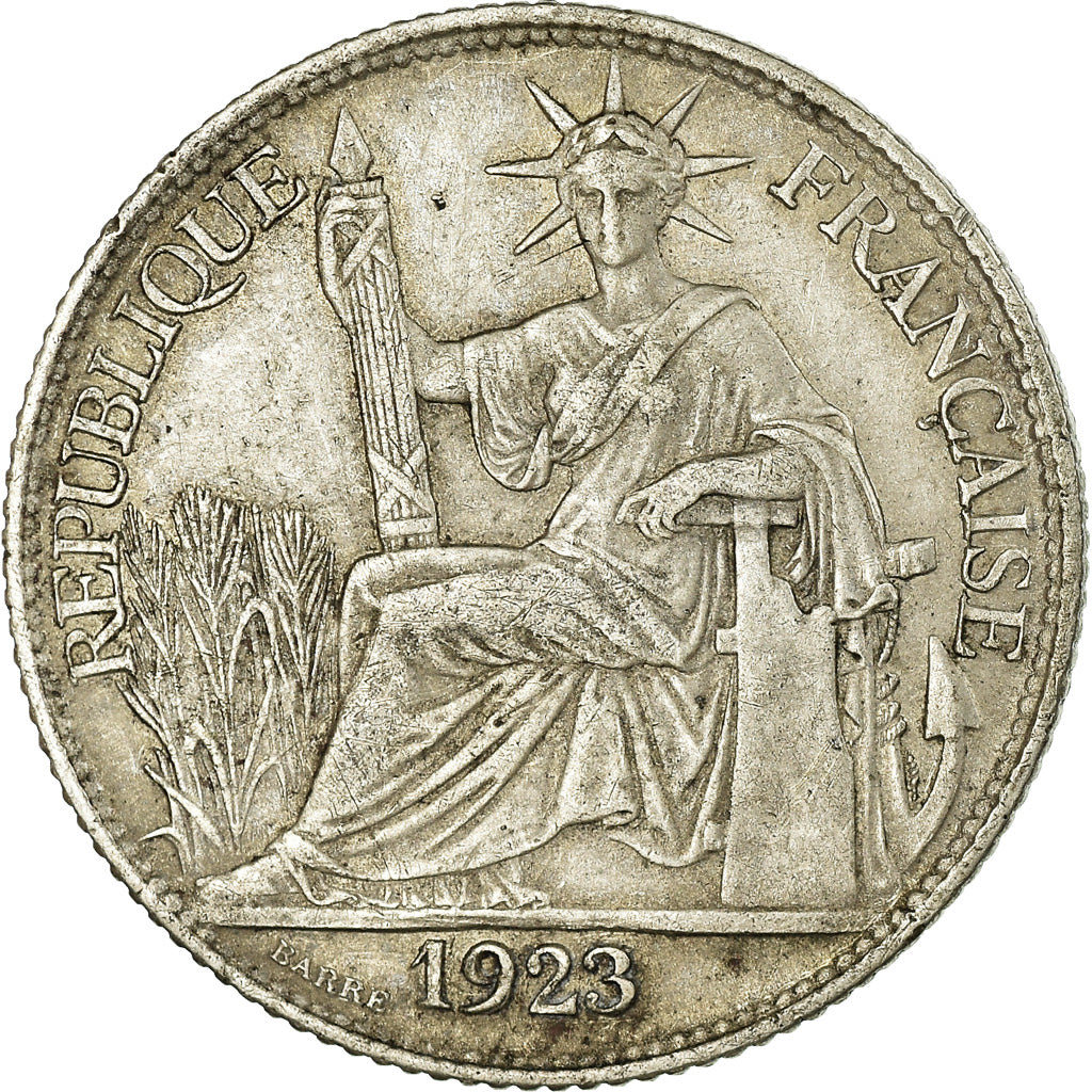 Moeda, INDOCHINA FRANCESA, 20 Cents, 1923, Paris, EF(40-45), Prata, KM:17.1