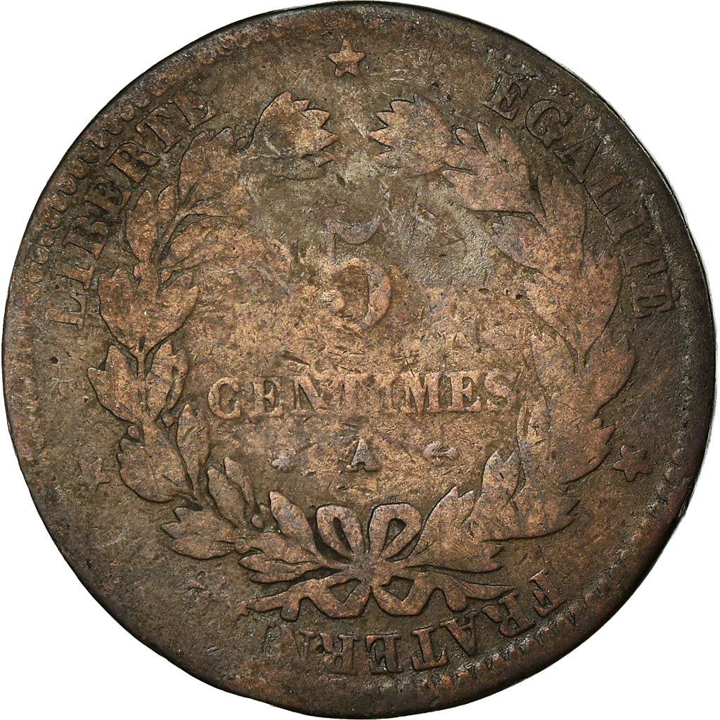 Coin, France, Cérès, 5 Centimes, 1871, Paris, VF(20-25), Bronze, KM:821.1