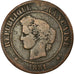 Moneta, Francia, Cérès, 5 Centimes, 1881, Paris, MB+, Bronzo, KM:821.1