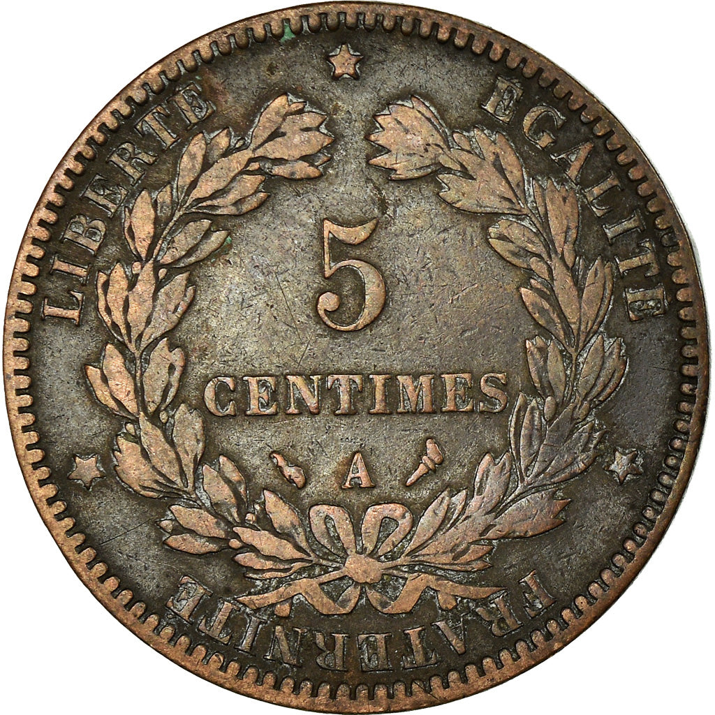 Moneta, Francia, Cérès, 5 Centimes, 1897, Paris, MB+, Bronzo, KM:821.1