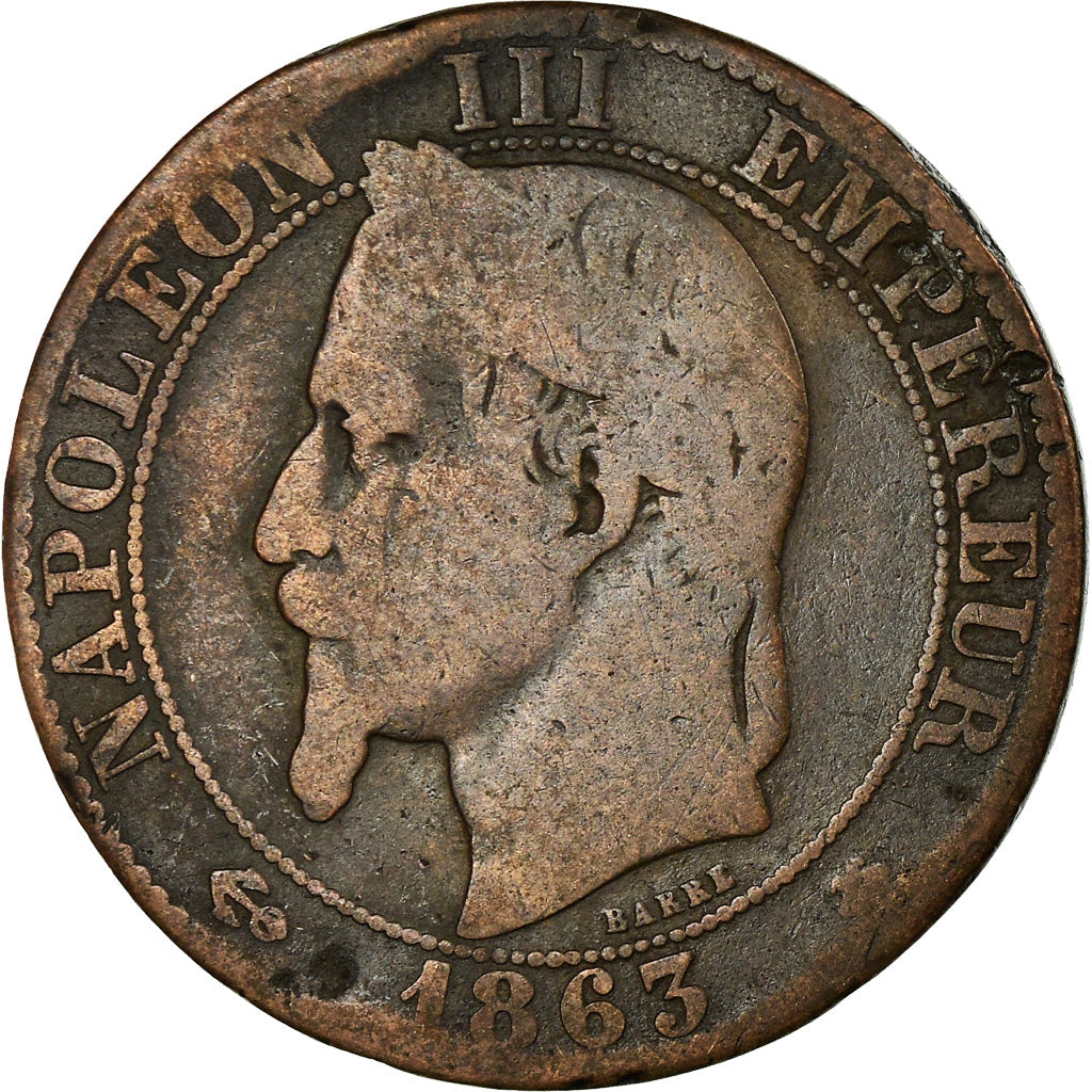 Coin, France, Napoleon III, Napoléon III, 5 Centimes, 1863, Paris, VF(20-25)