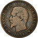 Moneta, Francia, Napoleon III, Napoléon III, 5 Centimes, 1854, Strasbourg, MB+