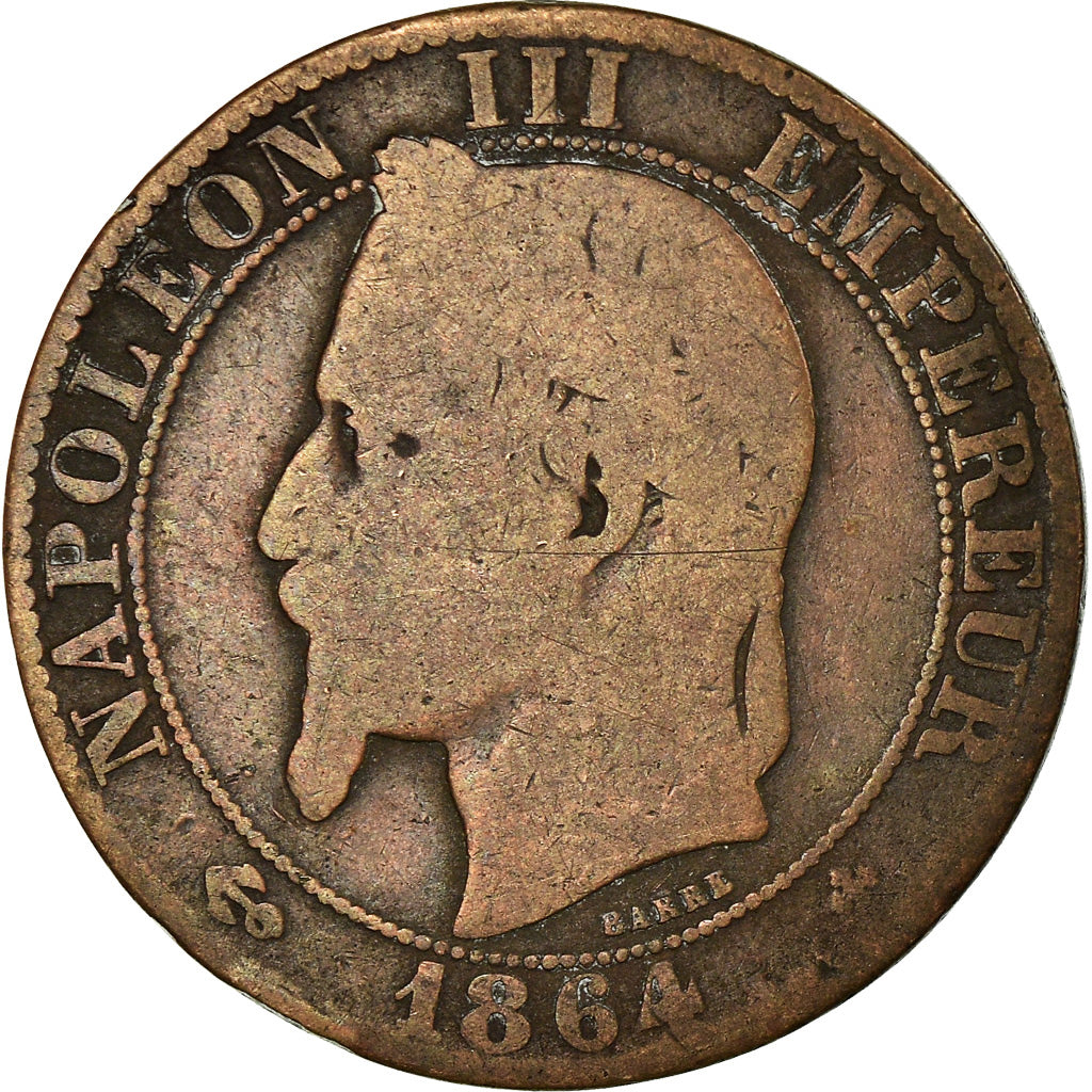 Moneta, Francia, Napoleon III, Napoléon III, 5 Centimes, 1864, Strasbourg, MB