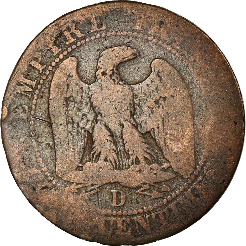 Coin, France, Napoleon III, Napoléon III, 5 Centimes, 1855, Lyon, VF(20-25)