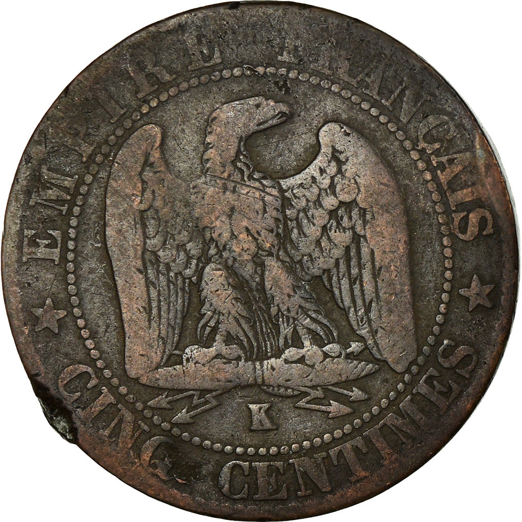 Moeda, França, Napoleon III, Napoléon III, 5 Centimes, 1862, Bordeaux