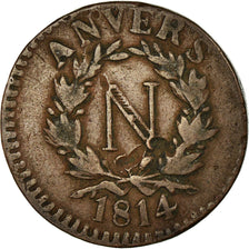 Coin, FRENCH STATES, ANTWERP, 5 Centimes, 1814, Anvers, VF(30-35), Bronze