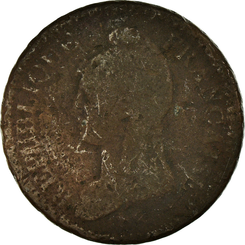 Moneda, Francia, Dupré, Decime, AN 4, Paris, BC, Bronce, KM:637.1, Gadoury:186