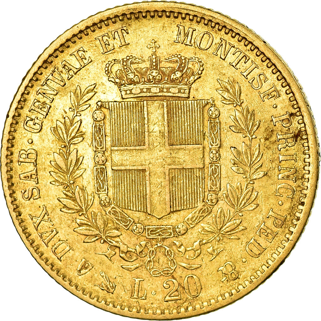 Münze, Italien Staaten, SARDINIA, Vittorio Emanuele II, 20 Lire, 1852, Genoa