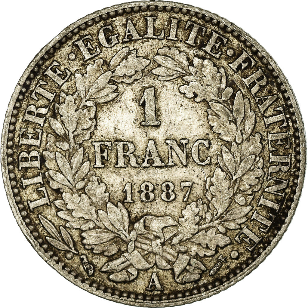 Münze, Frankreich, Cérès, Franc, 1887, Paris, SS, Silber, KM:822.1