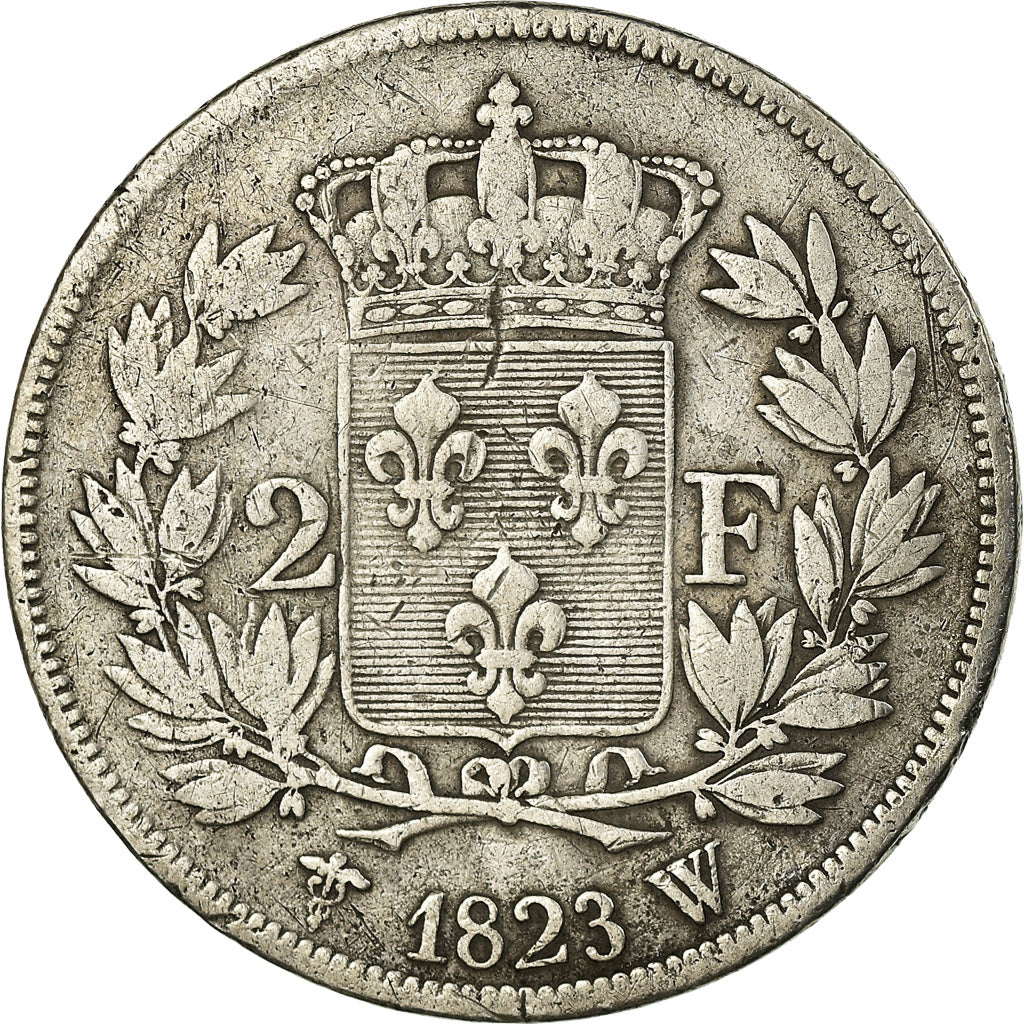 Monnaie, France, Louis XVIII, 2 Francs, 1823, Lille, TB+, Argent, Gadoury:513