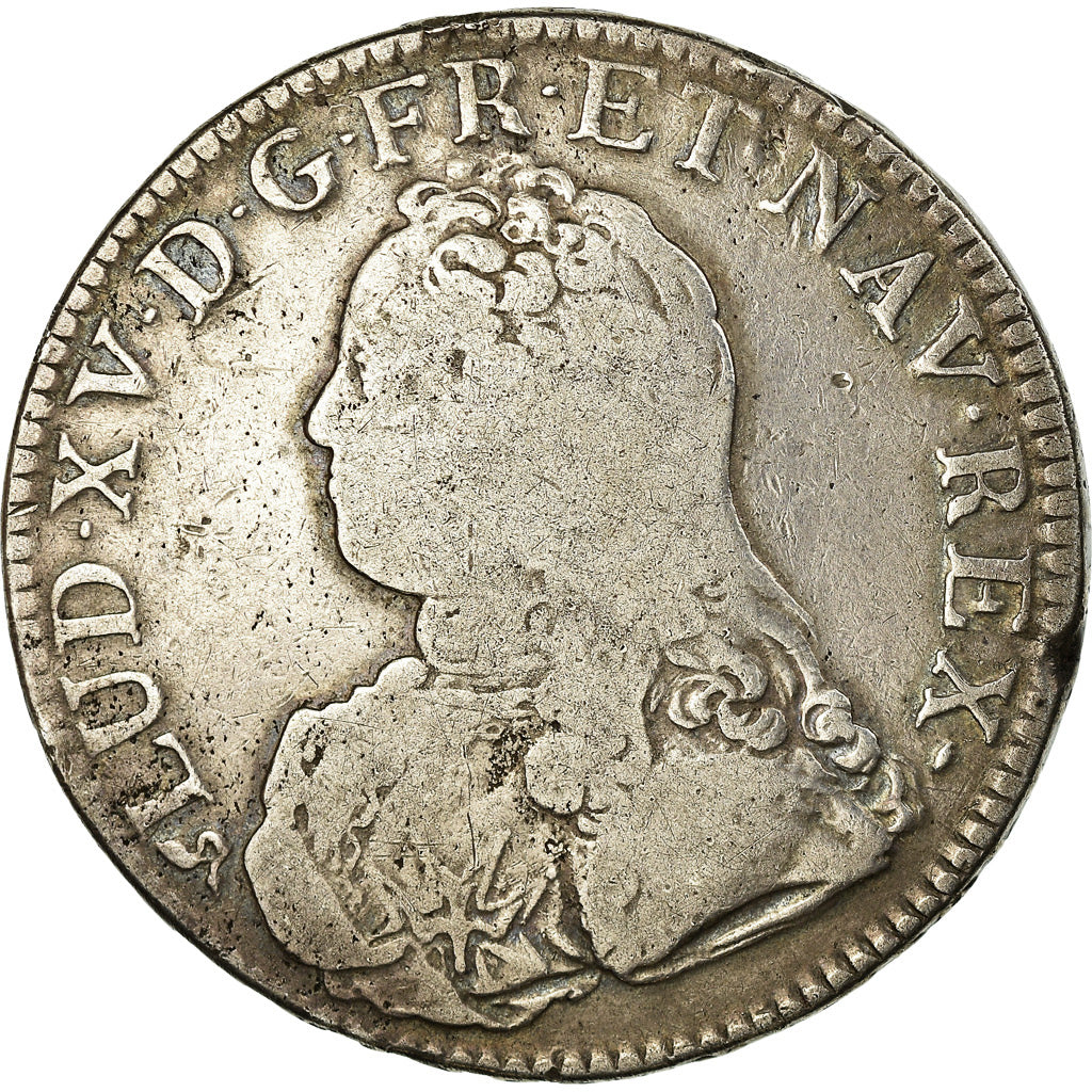 Coin, France, Louis XV, Écu aux branches d'olivier, Ecu, 1728, Rouen
