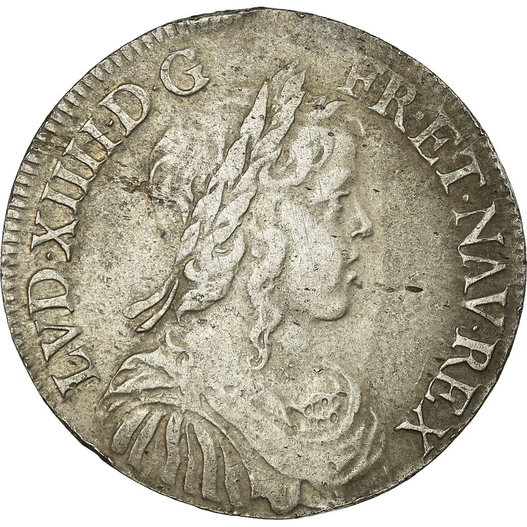 Münze, Frankreich, Louis XIV, 1/2 Écu à la mèche longue, 1/2 Ecu, 1652