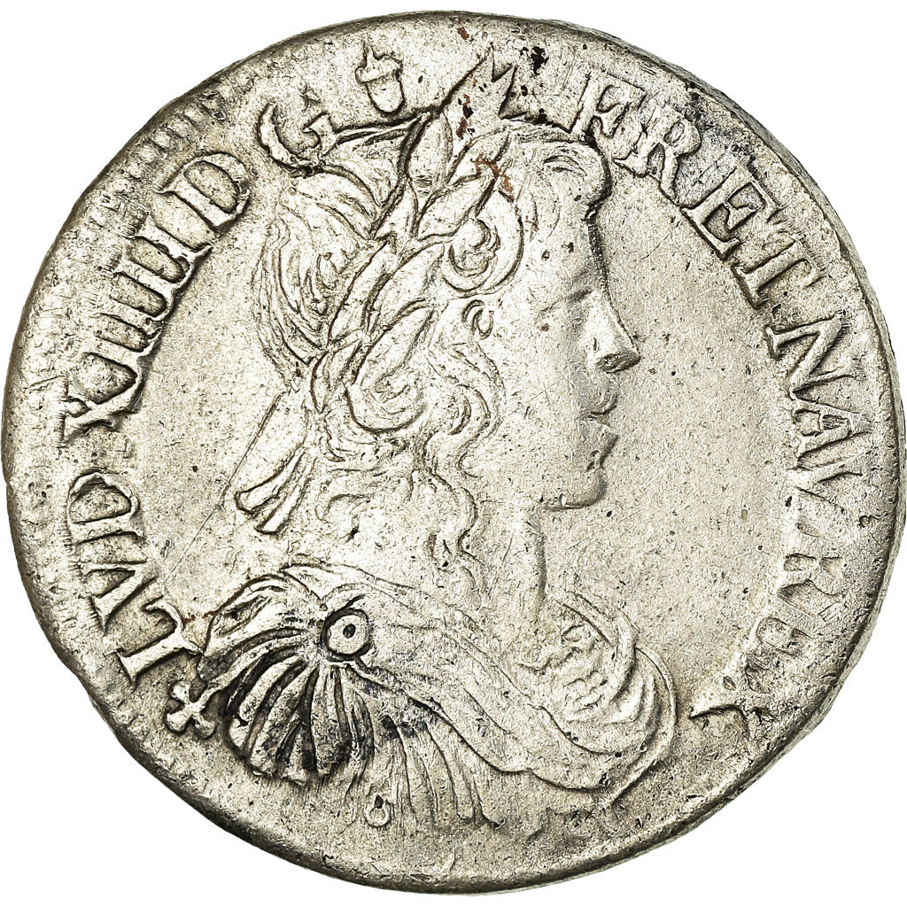 Moneda, Francia, Louis XIV, 1/2 Écu à la mèche longue, 1/2 Ecu, 1653, Angers