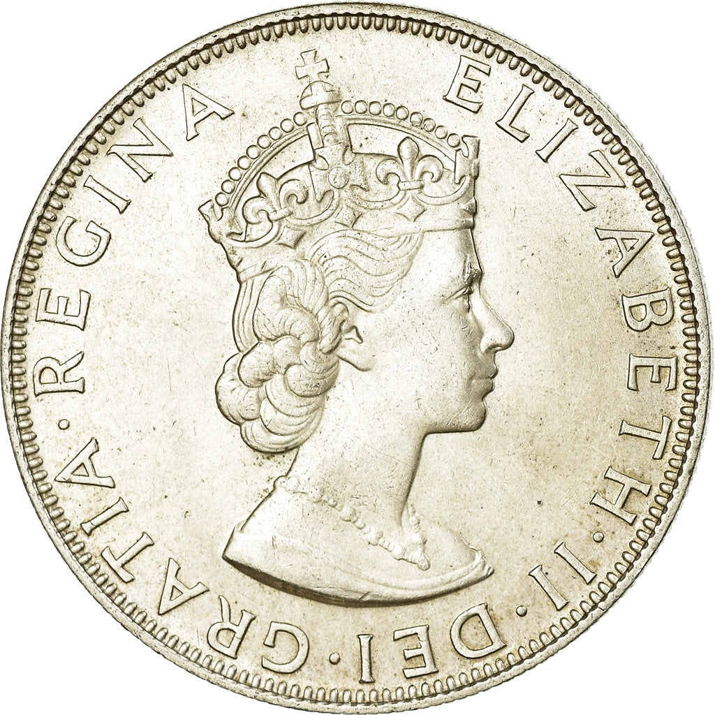 Coin, Bermuda, Elizabeth II, Crown, 1964, MS(60-62), Silver, KM:14