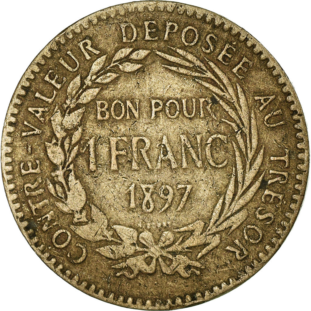 Coin, Martinique, Franc, 1897, Paris, VF(30-35), Copper-nickel, KM:41
