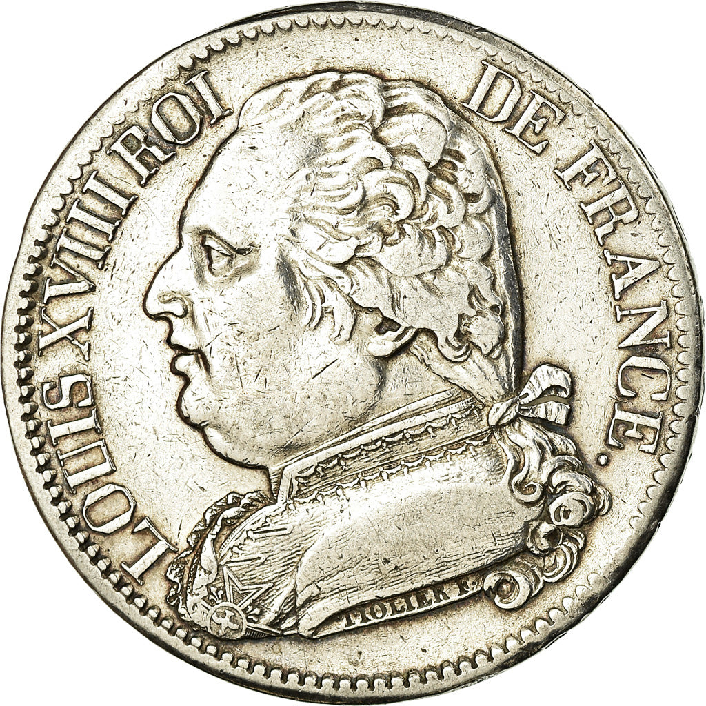 Moneta, Francja, Louis XVIII, Louis XVIII, 5 Francs, 1815, Rouen, EF(40-45)