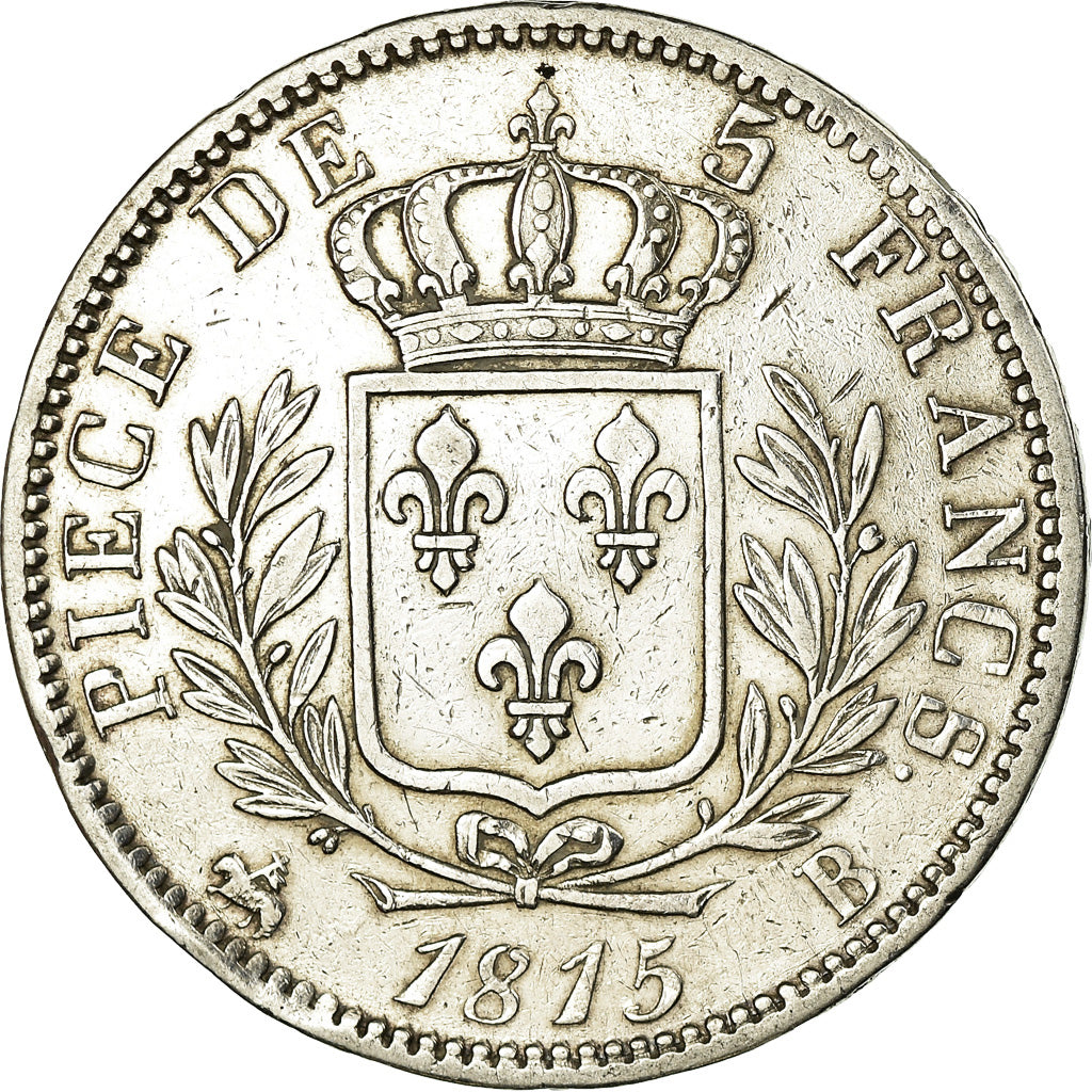 Moneta, Francja, Louis XVIII, Louis XVIII, 5 Francs, 1815, Rouen, EF(40-45)