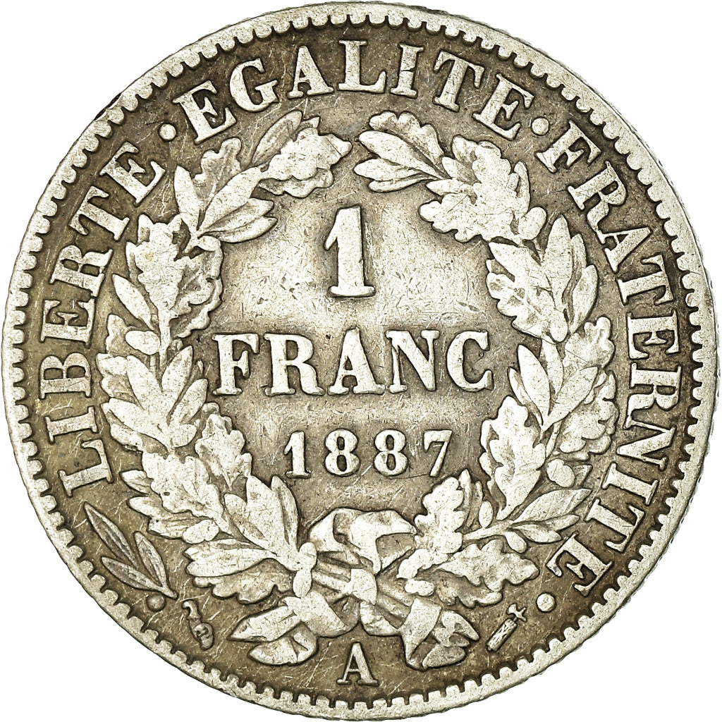 Monnaie, France, Cérès, Franc, 1887, Paris, TB+, Argent, Gadoury:465a